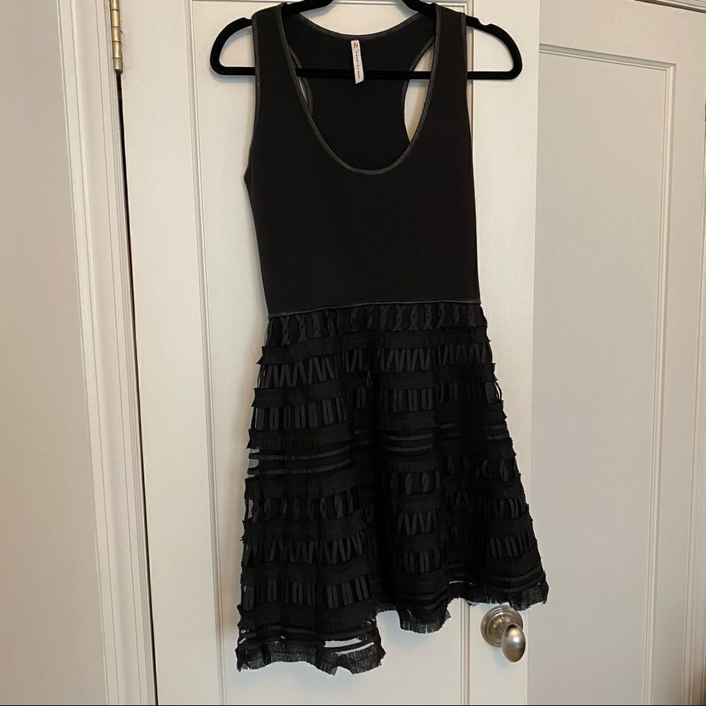 🧡 Sachin and Babi Fit and Flare Cocktail Dress with Ribbon Texture Skirt - Picture 5 of 11